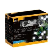   Svjetlosni lanac Gardman, 50 ekstra velikih žarulja, toplo bijela 10,02 m