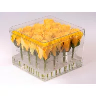 Plastična kutija za cvijeće 4x4 s cvjetnim stabljikama