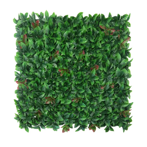 Zeleni zid s crvenim lovorovim lišćem Vertical Red Lauro 1x1 m