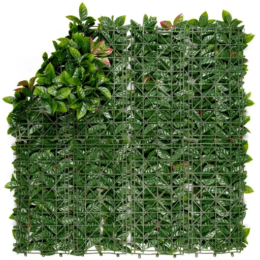 Zeleni zid s crvenim lovorovim lišćem Vertical Red Lauro 1x1 m