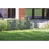   Metalni rub za gredicu od metala s dekorativnim motivima kaktusa, zeleni 0,40x1 m