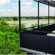 Ovalna plastična trska Litecane PVC, siva, 1,5x3 m