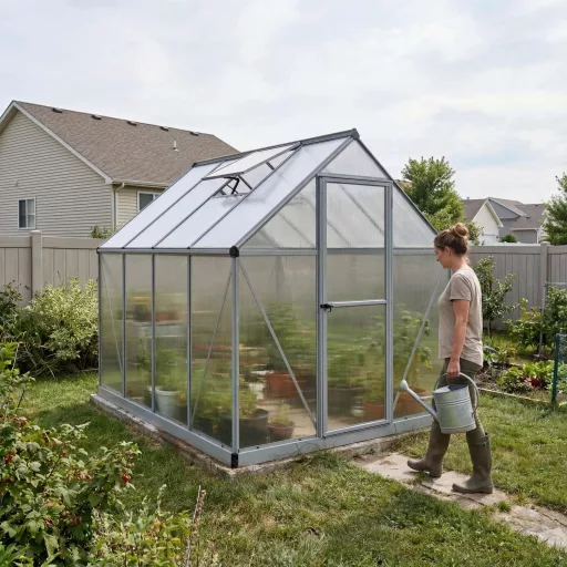 Polikarbonatni staklenik Palram-Canopia MYTHOS, srebrni 1,83×2,44 m