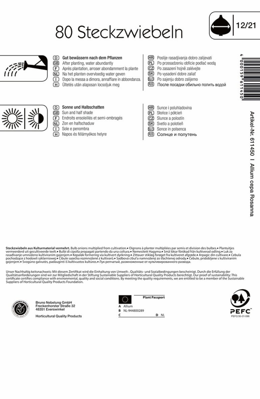 Onion Rosanna (pink) Kiepenkerl 80 pcs