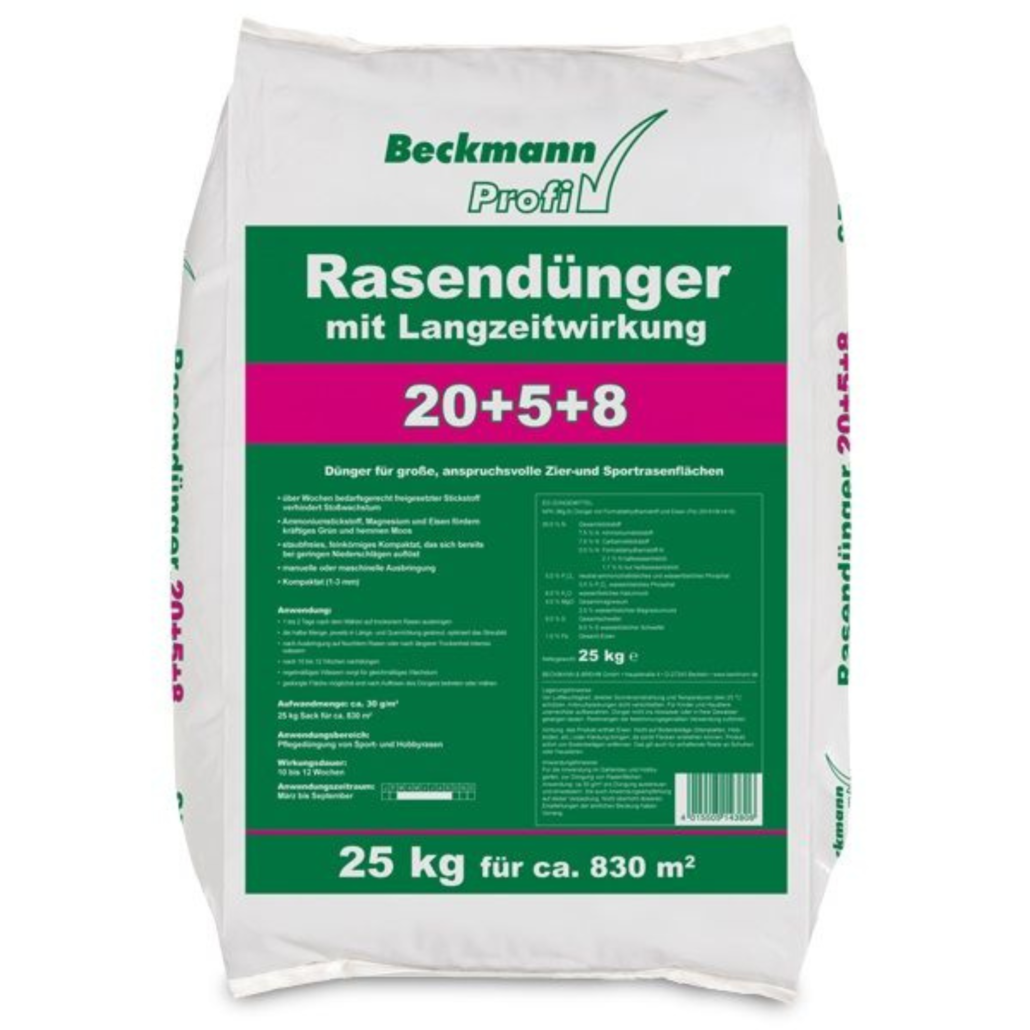 Beckmann long lasting maintenance lawn manure 20-5-8 25kg