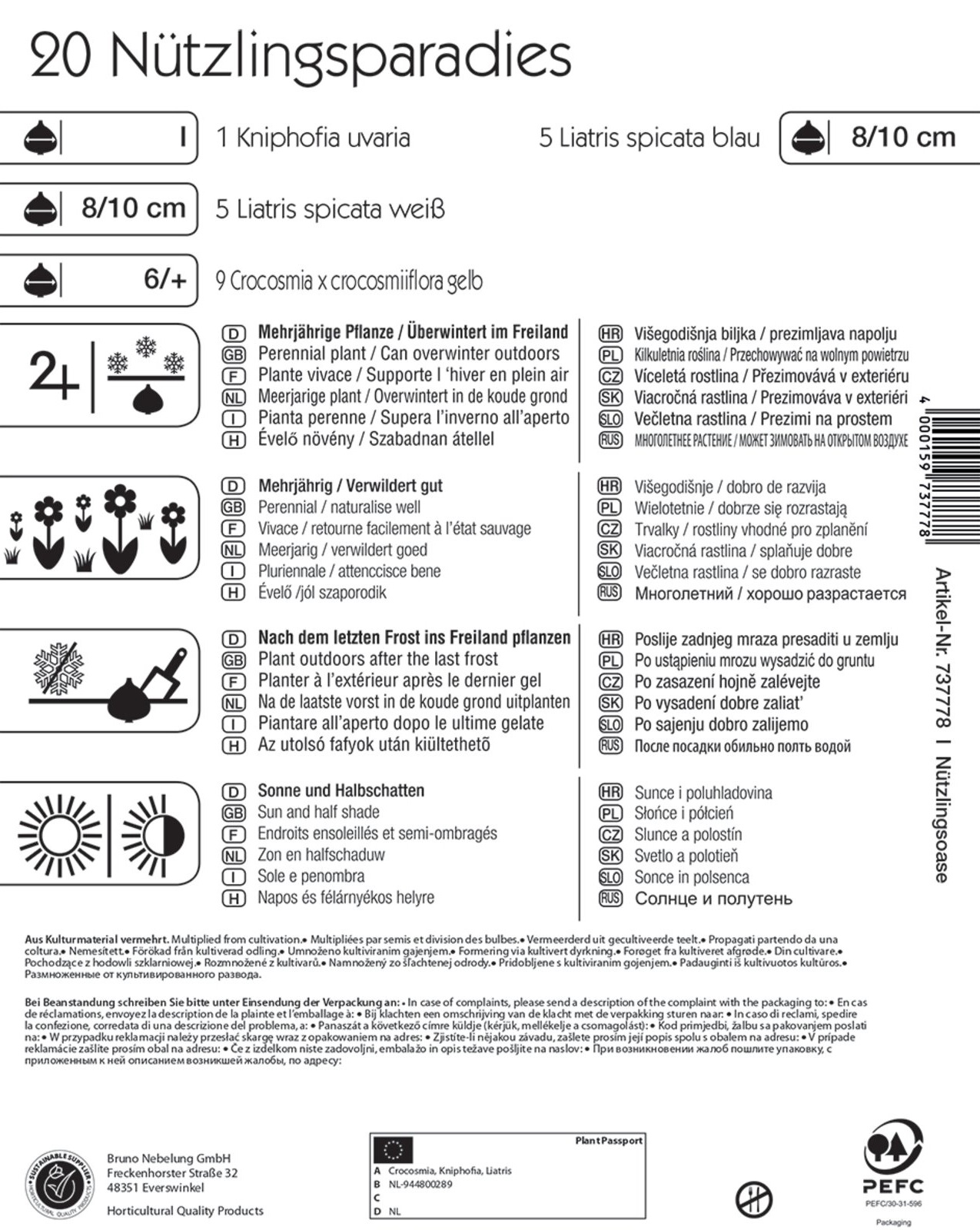 Flower bulbs Useful insects garden Kiepenkerl 20 pcs