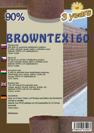 Fence mesh BROWNTEX160 1,8X10 m brown 90%