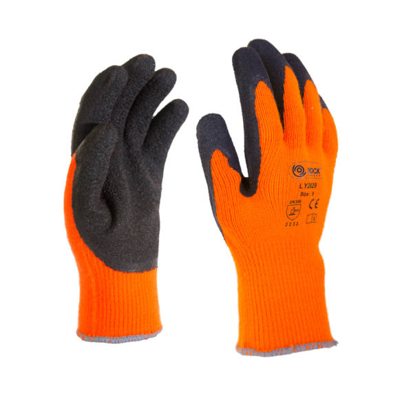 Gardening gloves acrylic knitted latex coated, winter size 8