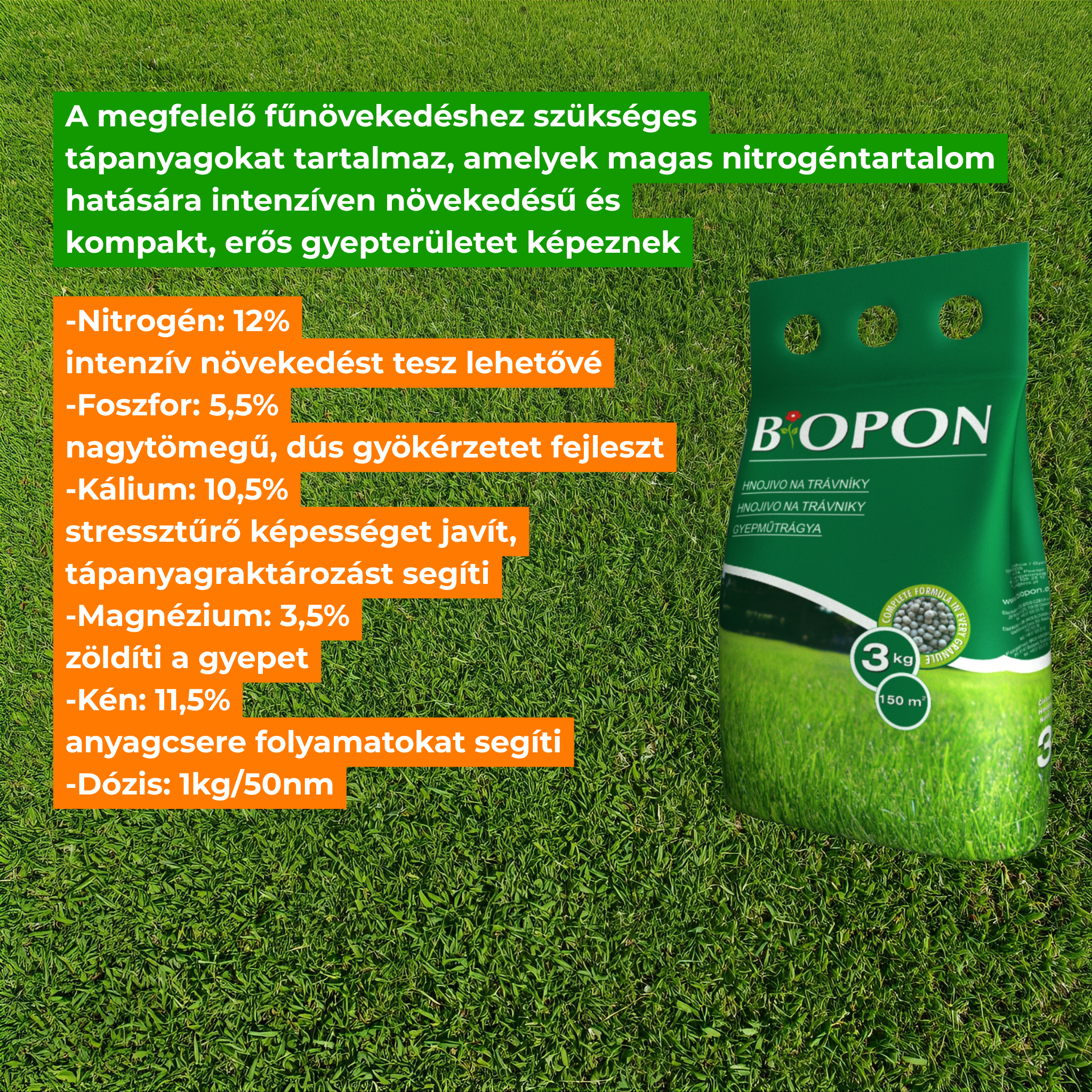 Biopon lawn fertilizer 3 kg