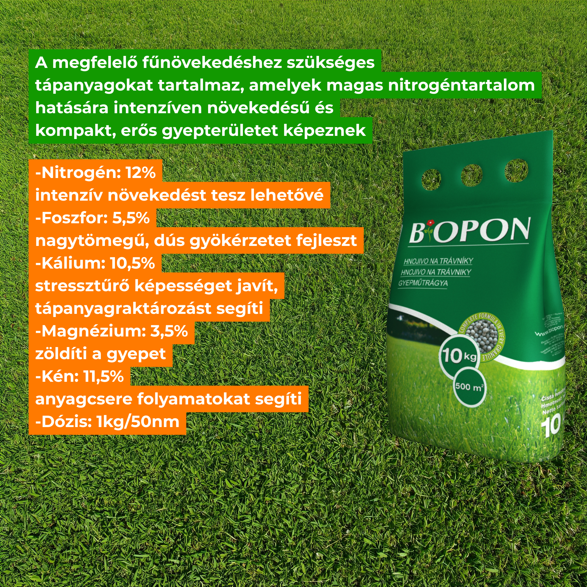 Biopon lawn fertilizer 10 kg