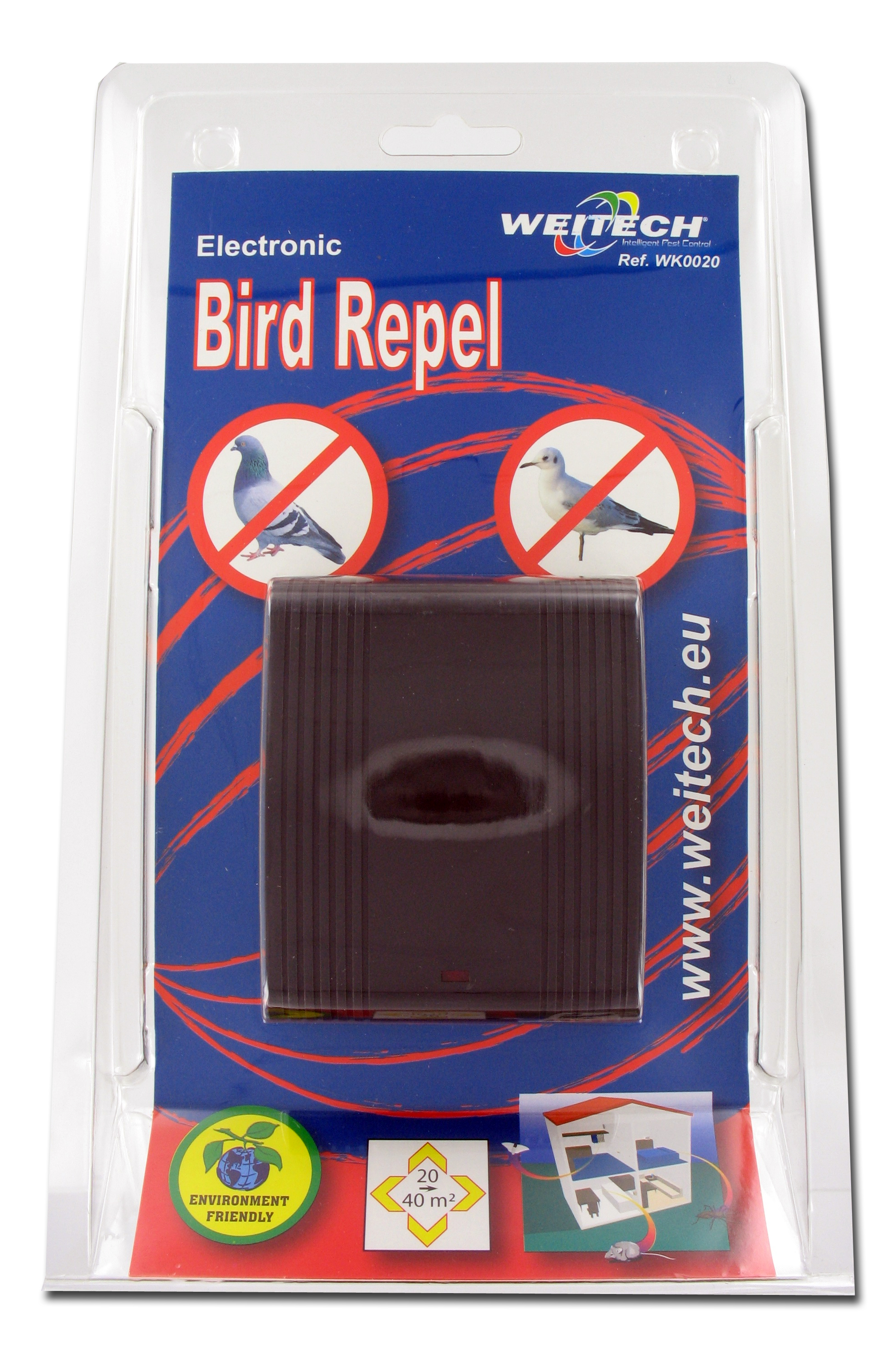 Ultrasonic bird repeller 50m2 / battery operated Weitech