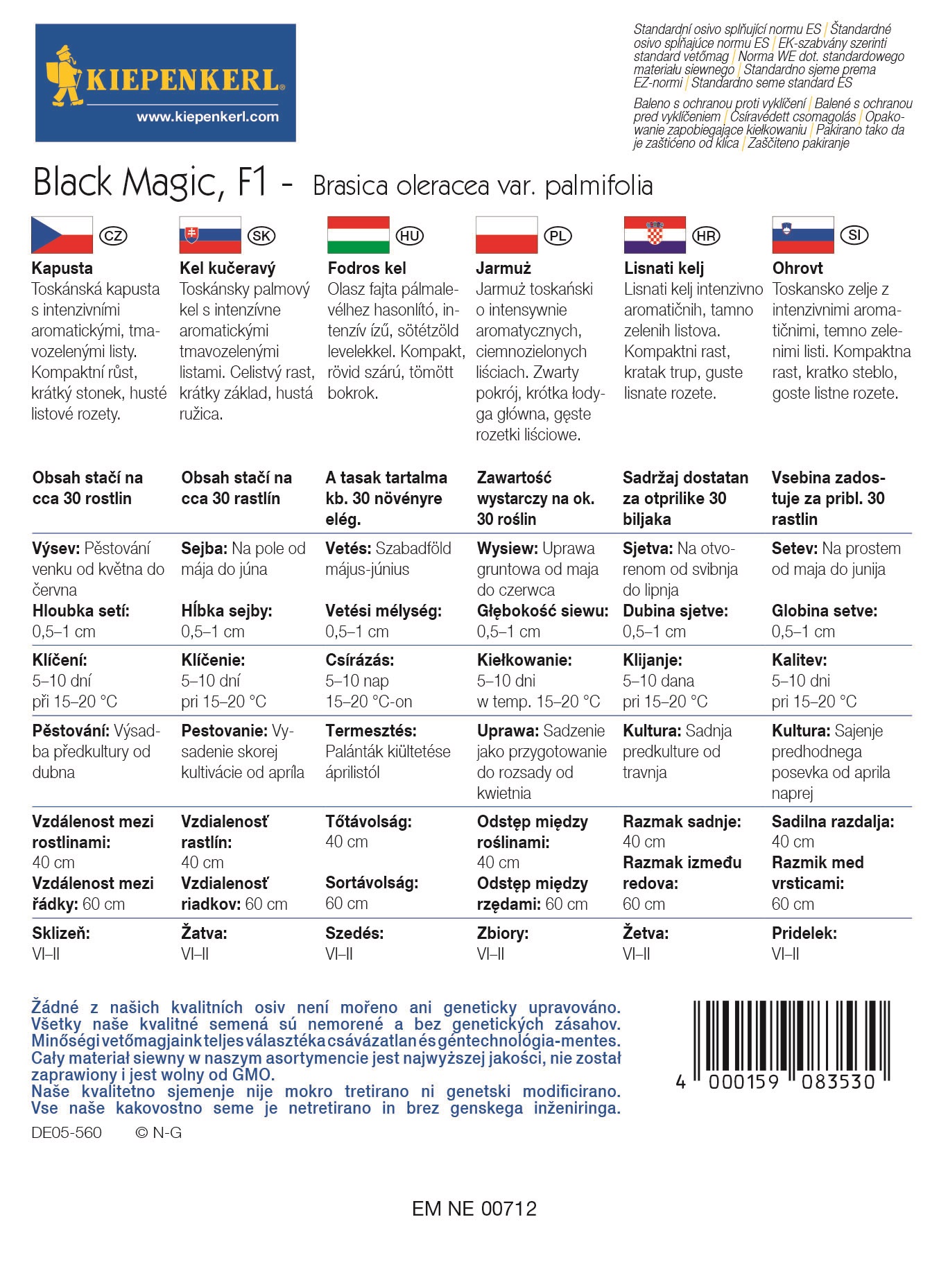 Curly kale Black Magic 30 seeds Kiepenkerl
