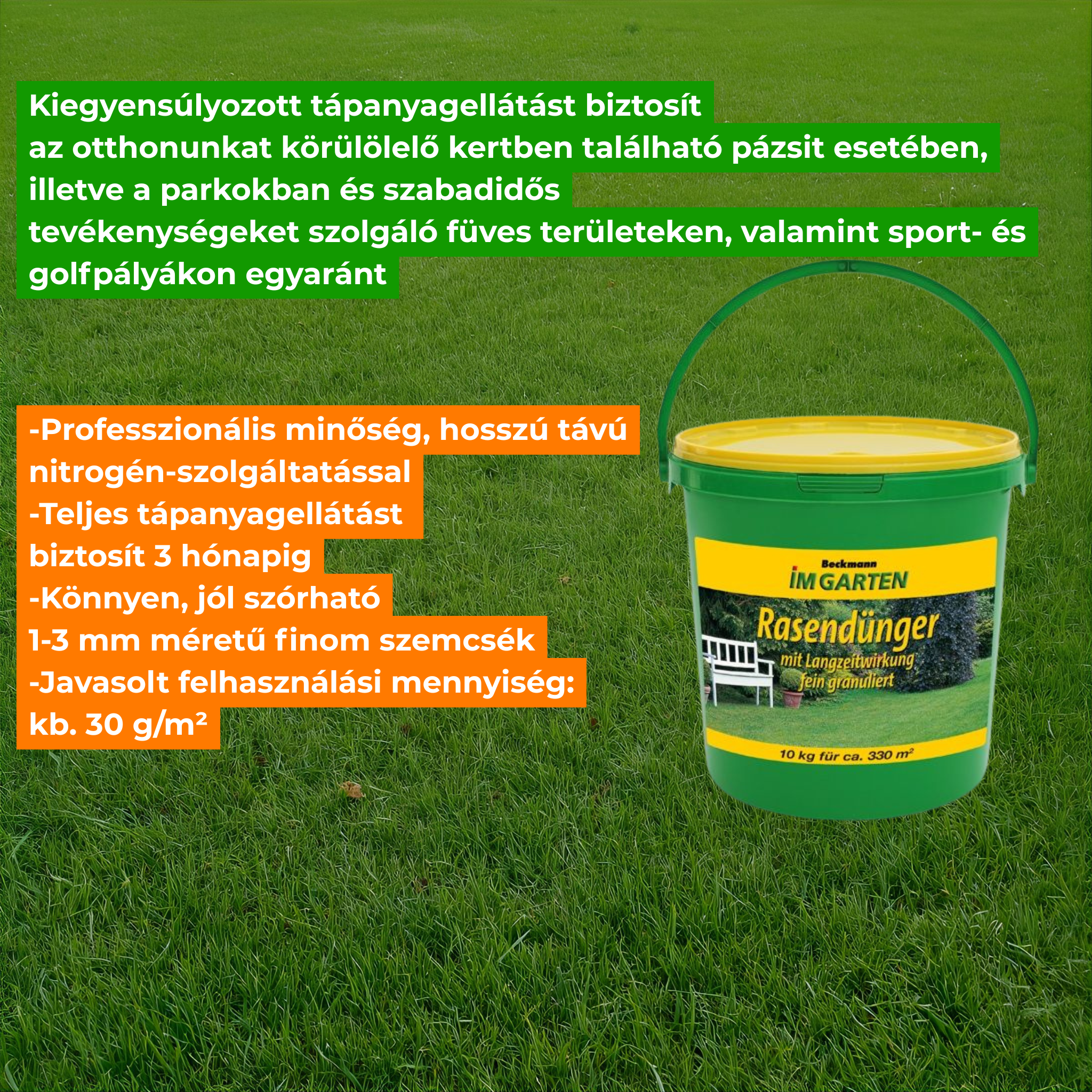 Beckmann long lasting maintenance lawn manure 20-5-8 10kg